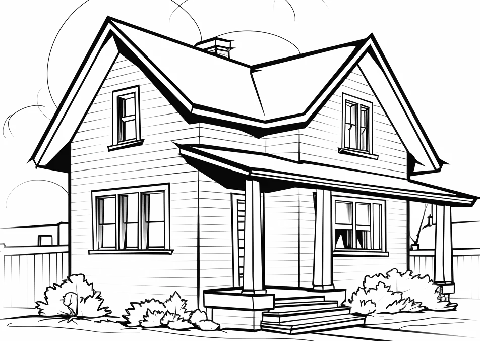 Stencil drawing of a house