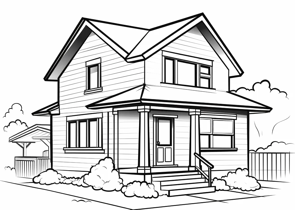 Stencil drawing of a house